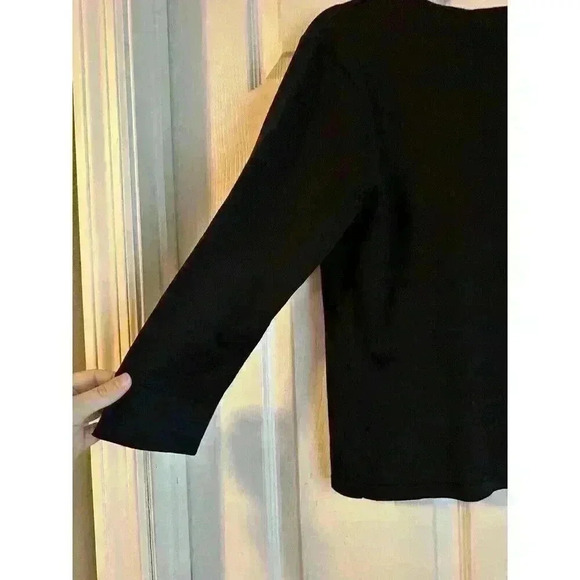 Talbots Top Womens Med Petite Black Sleeveless V Neck Silk Blend Stretch 3/4 - Picture 7 of 7